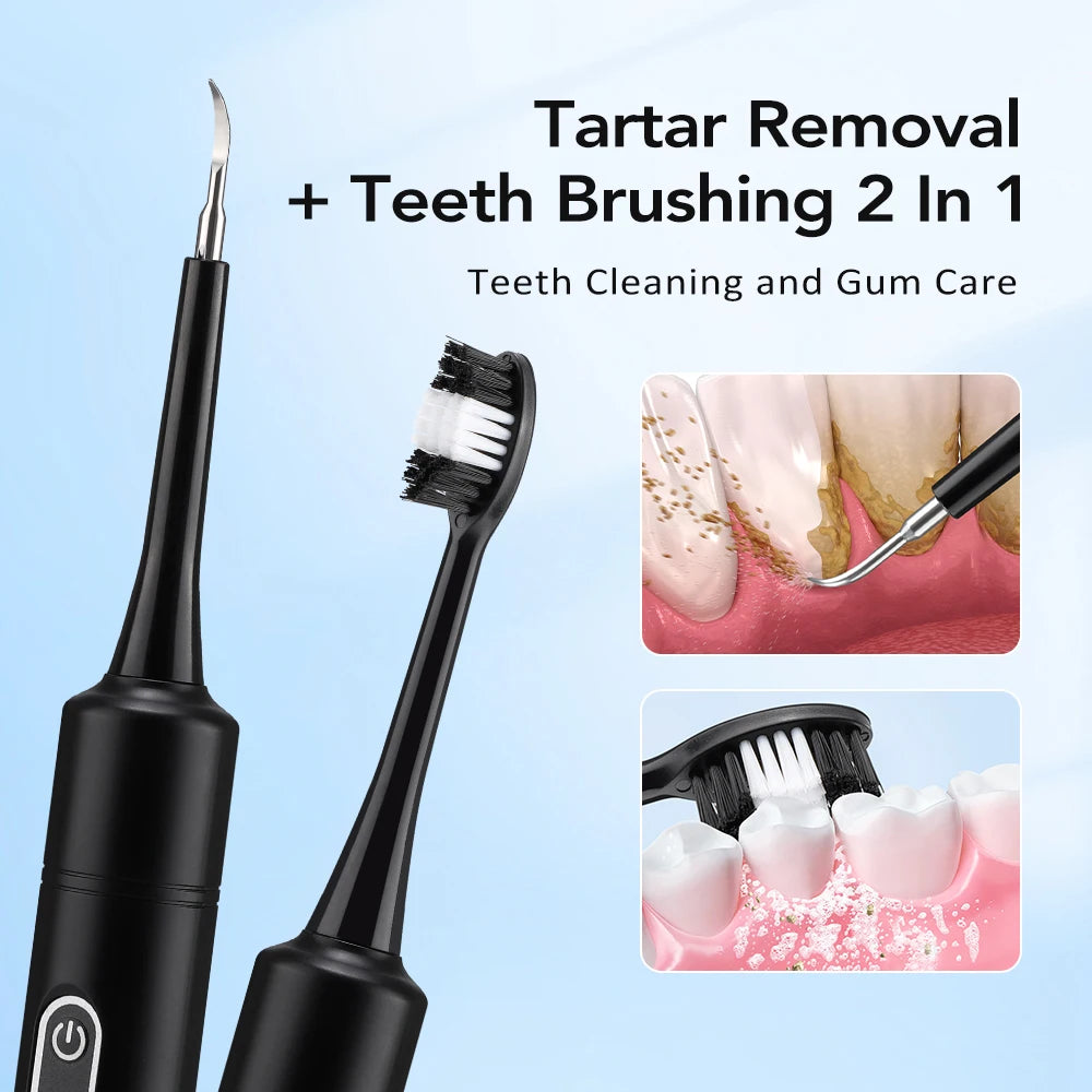 Electric Sonic Teeth Whitening and Plaque Removal Kit - 10