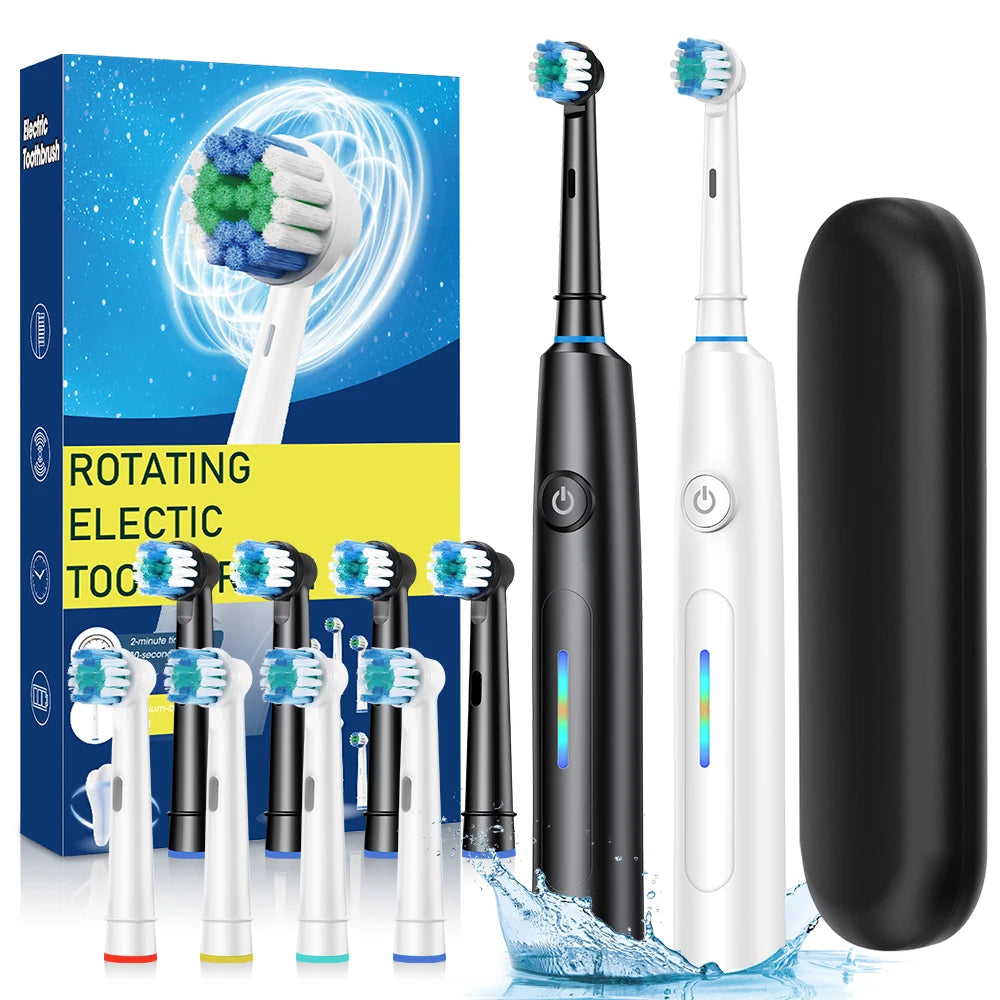 3D Rotating Rechargeable Electric Toothbrush for Adults