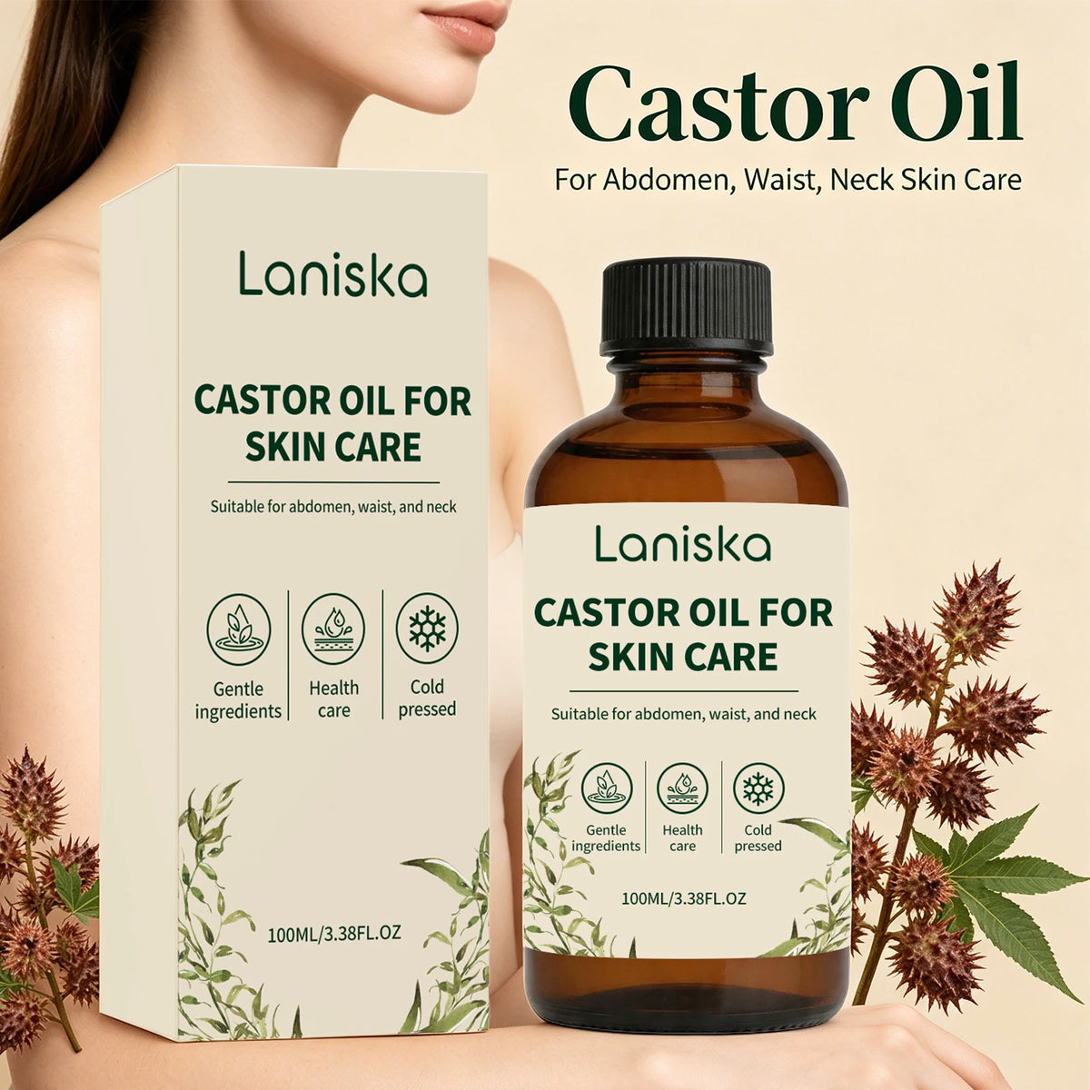 Cold Pressed Castor Oil for Skin Hydration and Massage