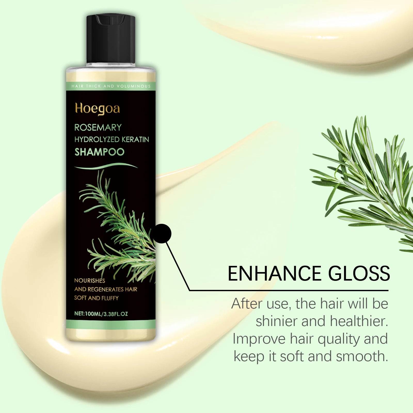 Rosemary Hydrolyzed Keratin Thickening and Moisturizing Hair Shampoo - 16