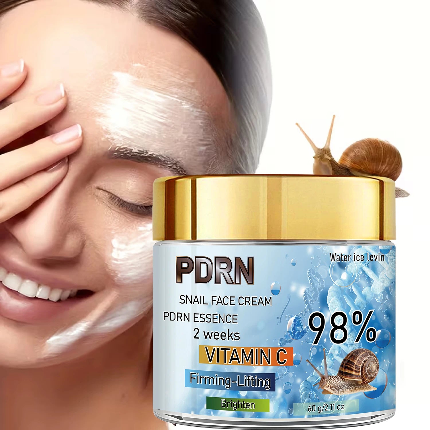 Water Ice Levin PDRN Snail Face Cream Firming Moisturizer Vitamin C - 5
