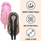 2 Pack Silk Sleep Bonnet Adjustable Hair Protection Cap for Frizz Control