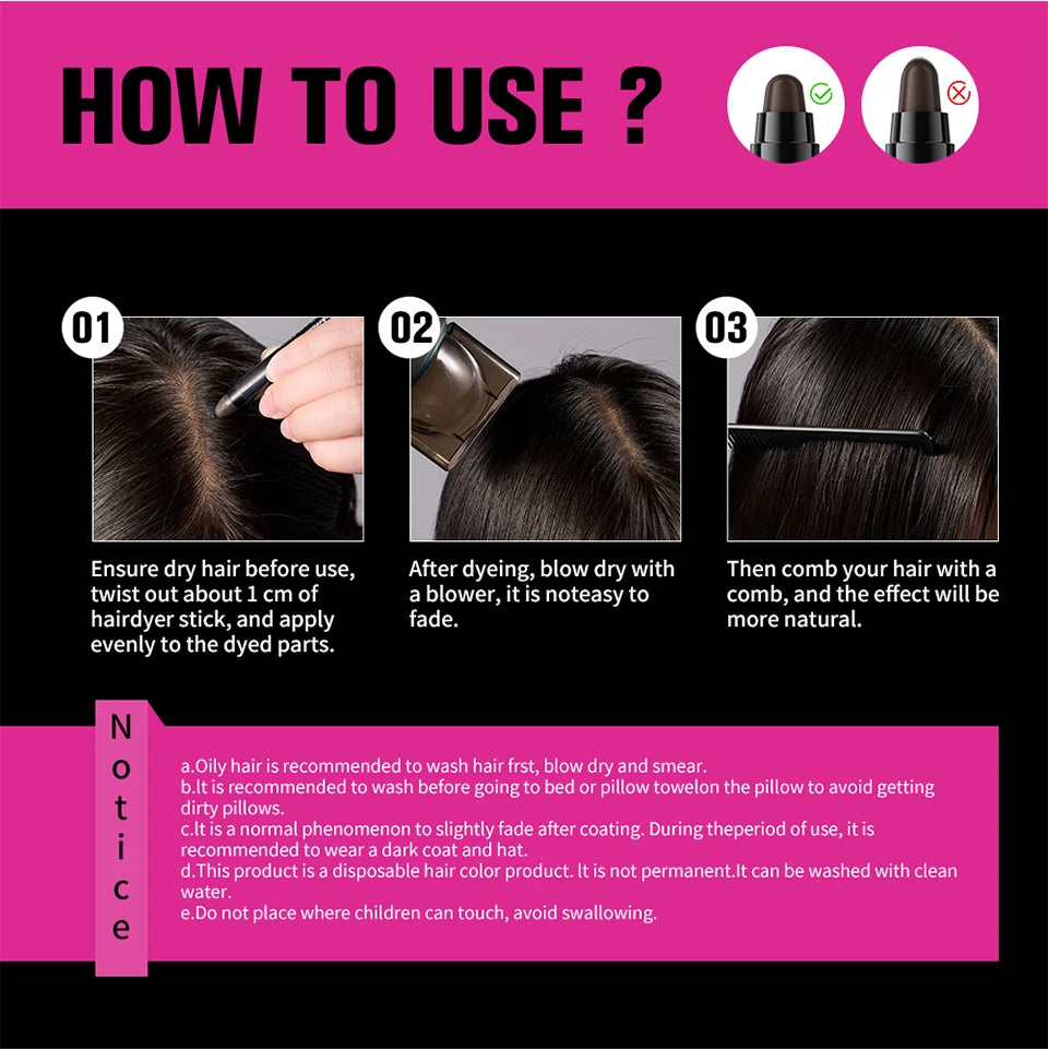 Instant Root Cover-Up Stick for Gray Hair Coverage