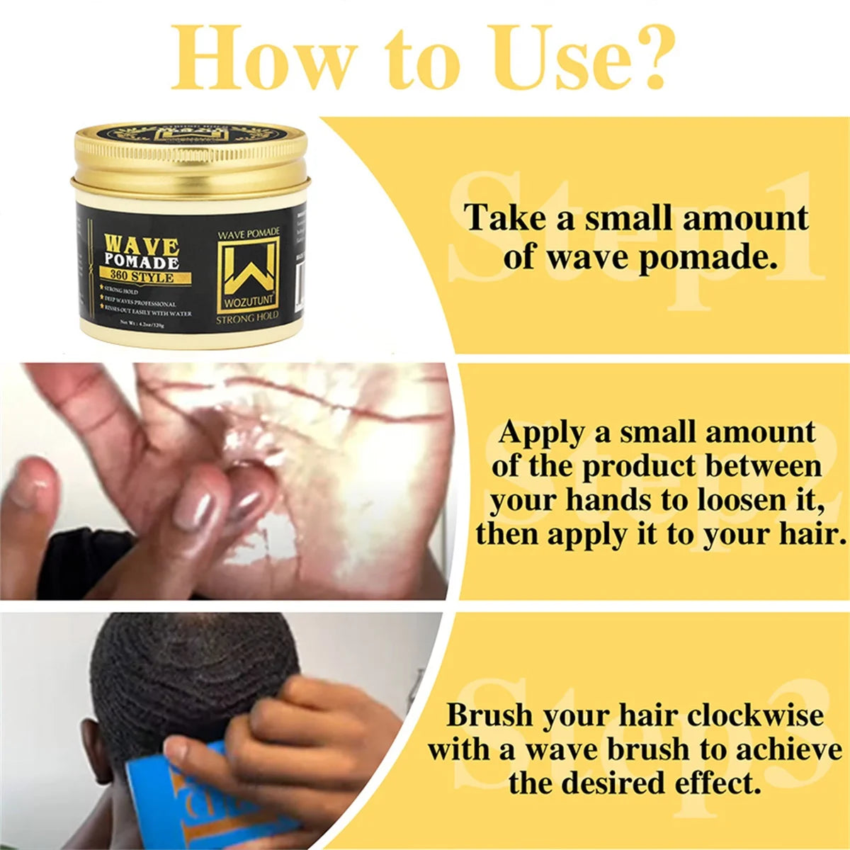 Shea Butter Hair Pomade with Wave Brush and Silk Rag Cap Set
