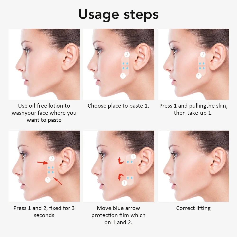 Invisible Face Lifting Patches for Instant V-Shape Skin Tightening