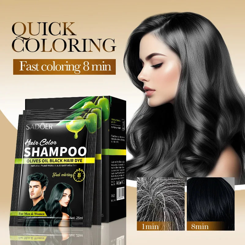 Argan Oil Hair Color Shampoo 4 in 1 Plant Extract Unisex Coloring