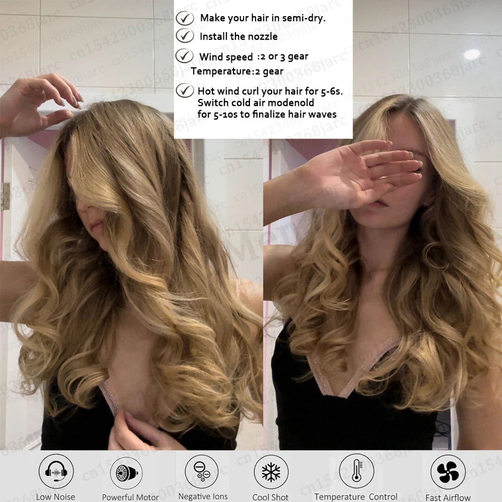 Professional Ionic Hair Dryer - Fast Dry Blow Dryer with Styling Nozzles - 6