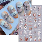 Festive Christmas Cartoon Nail Art Decals