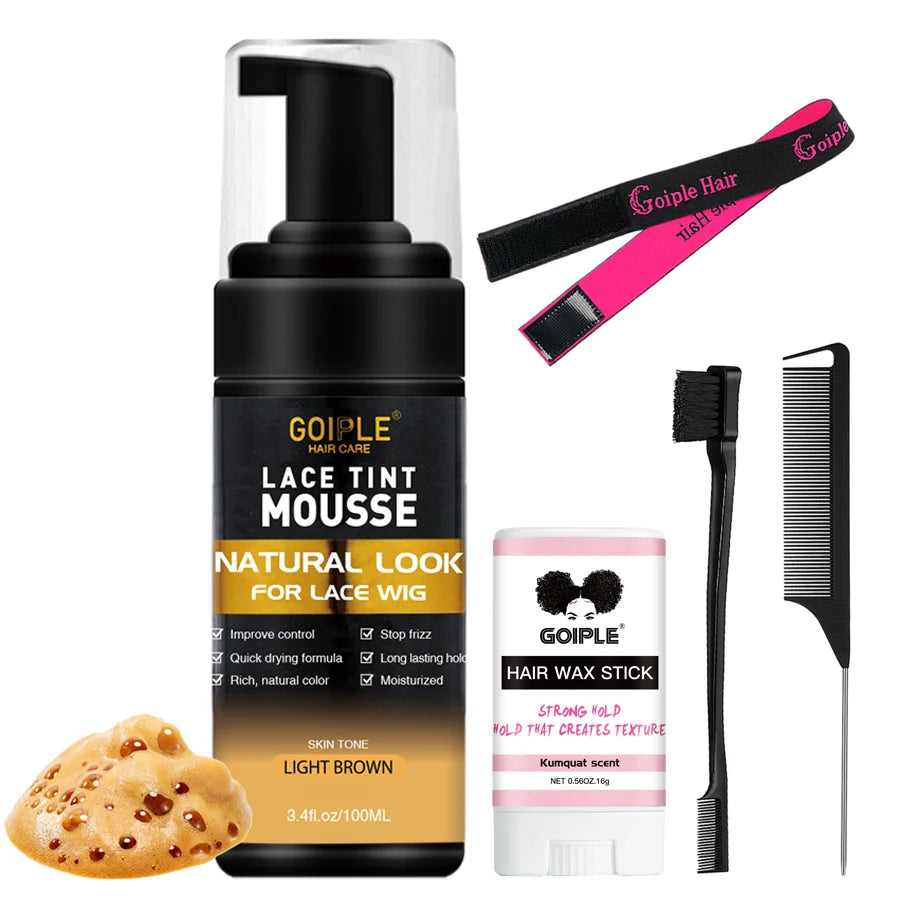 Lace Tint Mousse and Hair Wax Stick Wig Installation Kit