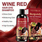 7 In 1 Burgundy Hair Dye Shampoo Instant Gray Coverage 100ml