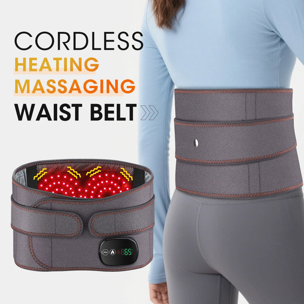 Cordless Heated Waist Massager for Back Pain Relief - 1