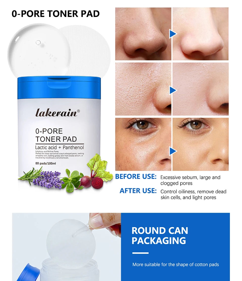Pore Refining Toner Pad and Pink Peptide Facial Serum Set - 10