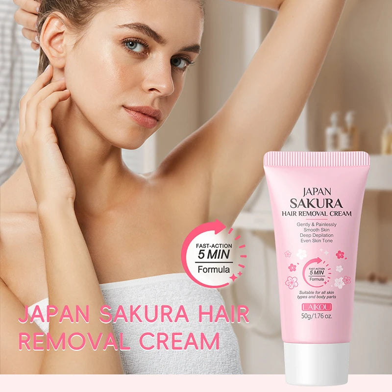 Gentle Painless Hair Removal Cream for Sensitive Body Areas