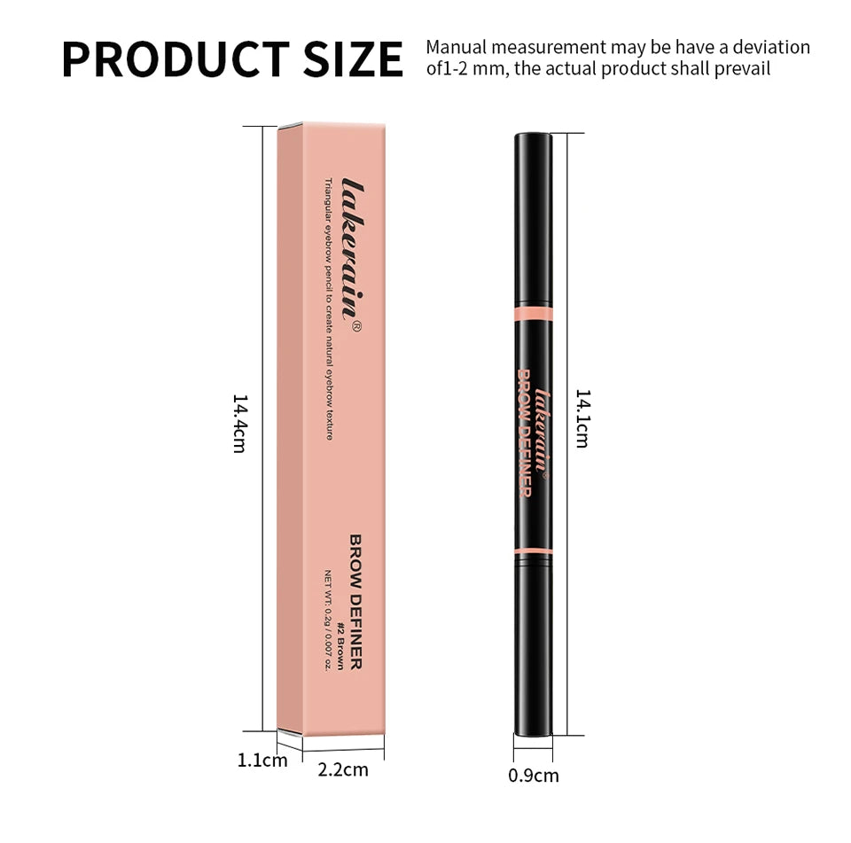 Waterproof Triangular Eyebrow Pencil with Grooming Brush