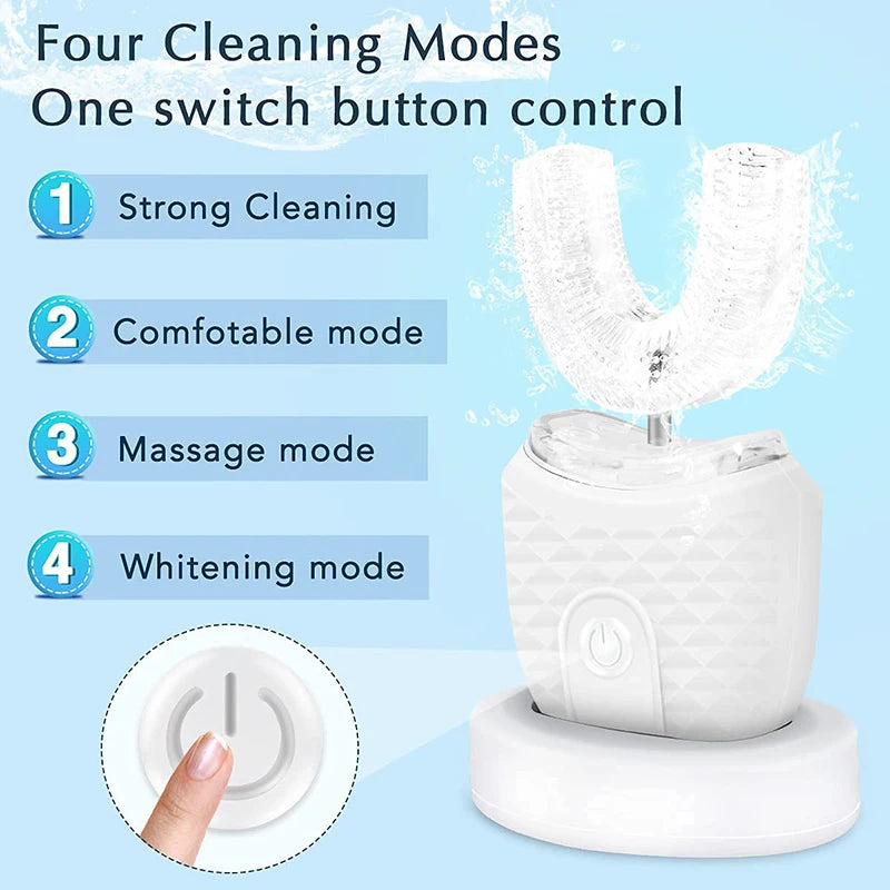 Smart UShape Ultrasonic Electric Toothbrush Rechargeable Whitening Set