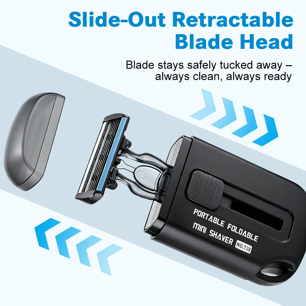 Portable Retractable Manual Shaver for Travel