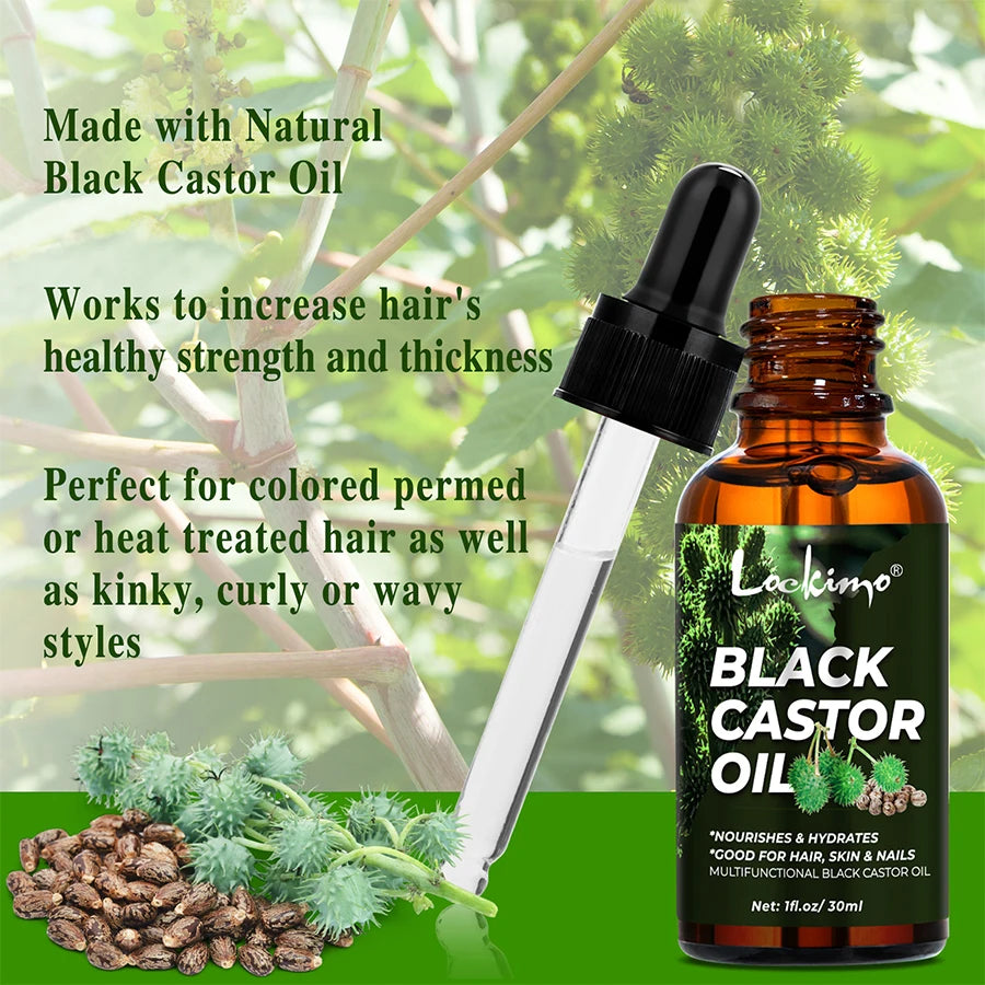 Hair Styling Wax Stick Edge Control Gel and Black Castor Oil Set