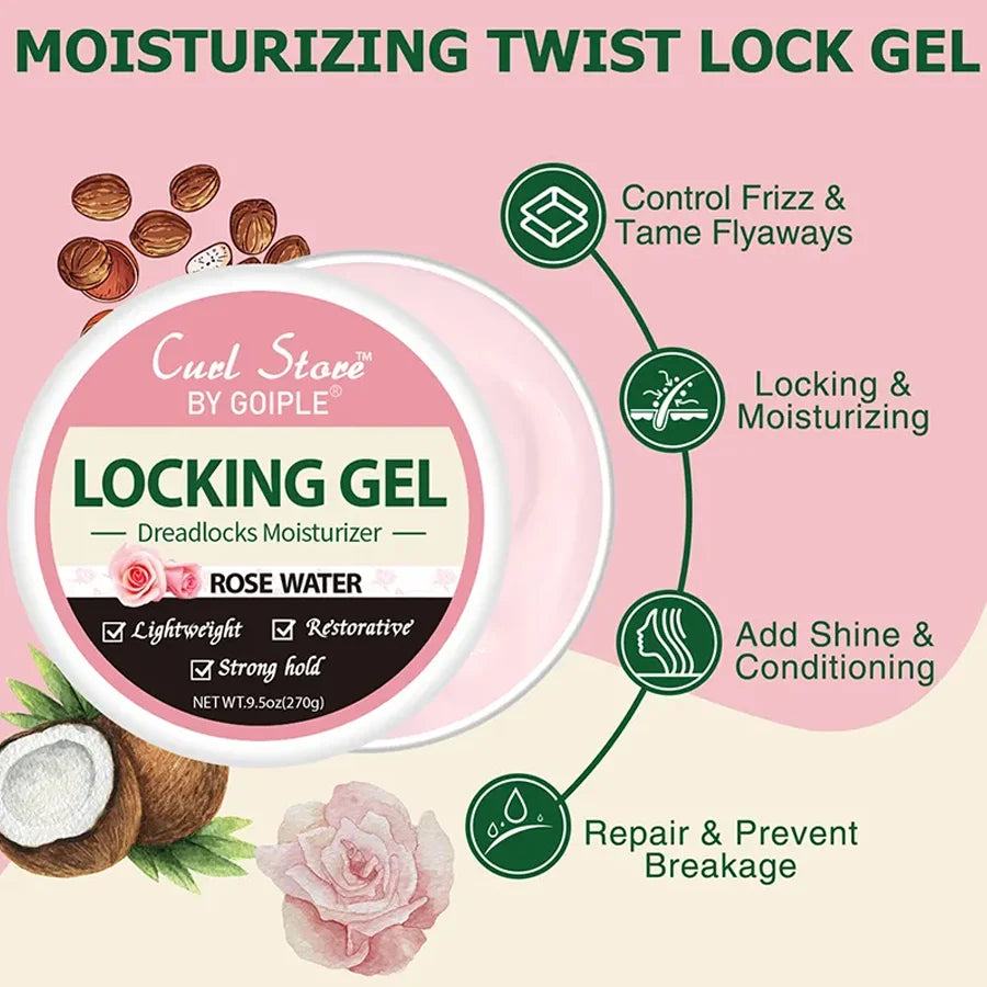 9.5oz Rose Water Locking Gel for Dreadlock Moisturizing and Styling