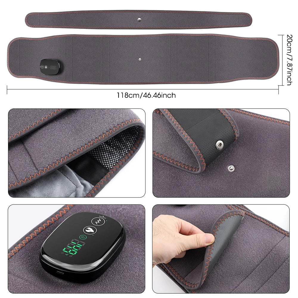 Cordless Heated Waist Massager for Back Pain Relief