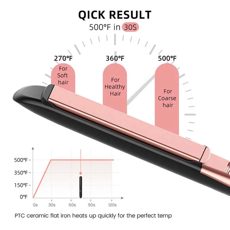 Professional Ceramic Hair Straightener Ionic Flat Iron Salon Styling Tool