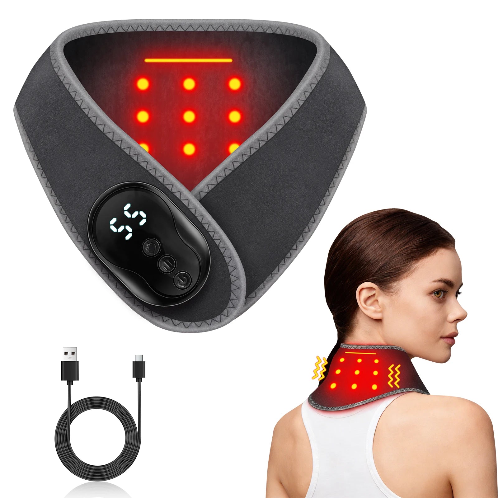 Portable Cordless Neck Massage Wrap for Muscle Relief - 7