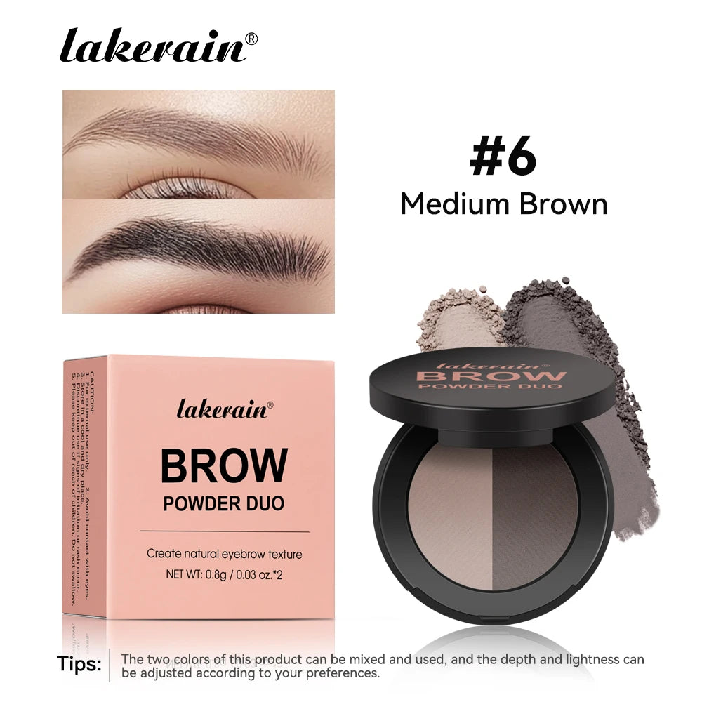 Two-Color Waterproof Eyebrow Powder Palette for Defined Brows