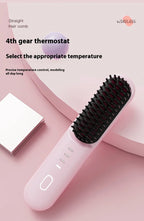 Cordless Ionic Hair Straightening Brush for Fast Styling