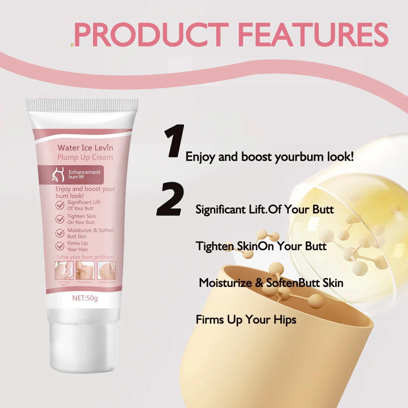 Butt Enhancement Cream Moisturizing Hip Lift and Firming Body Lotion - 3