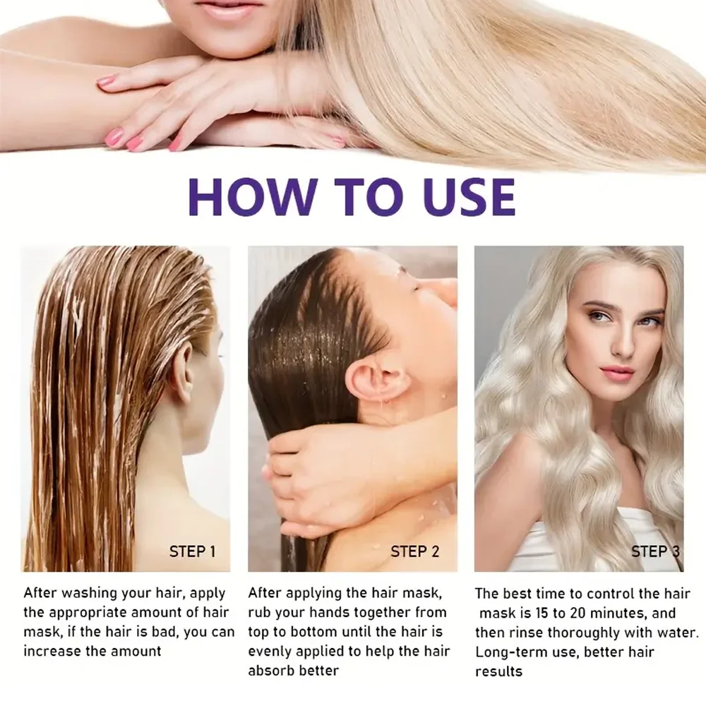 Water Ice Levin Purple Keratin Hair Mask Deep Conditioning Treatment - 6