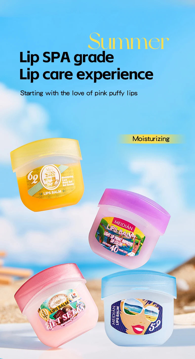 Meidian Fruity Lip Balm Set Moisturizing Lip Care Treatment - 8