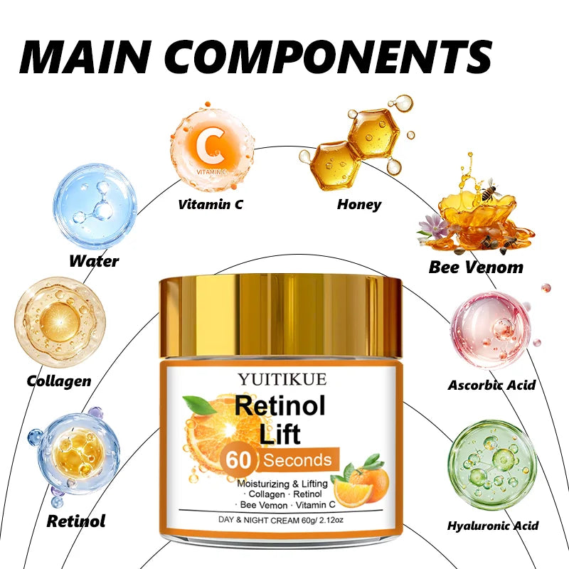 YUITIKUE Retinol Lift Cream Moisturizing Anti Aging Face Cream 60g