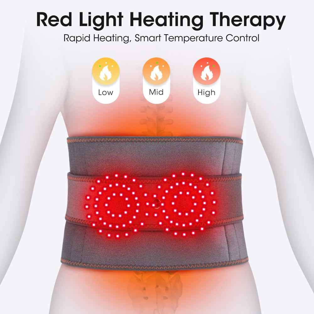 Cordless Heated Waist Massager for Back Pain Relief