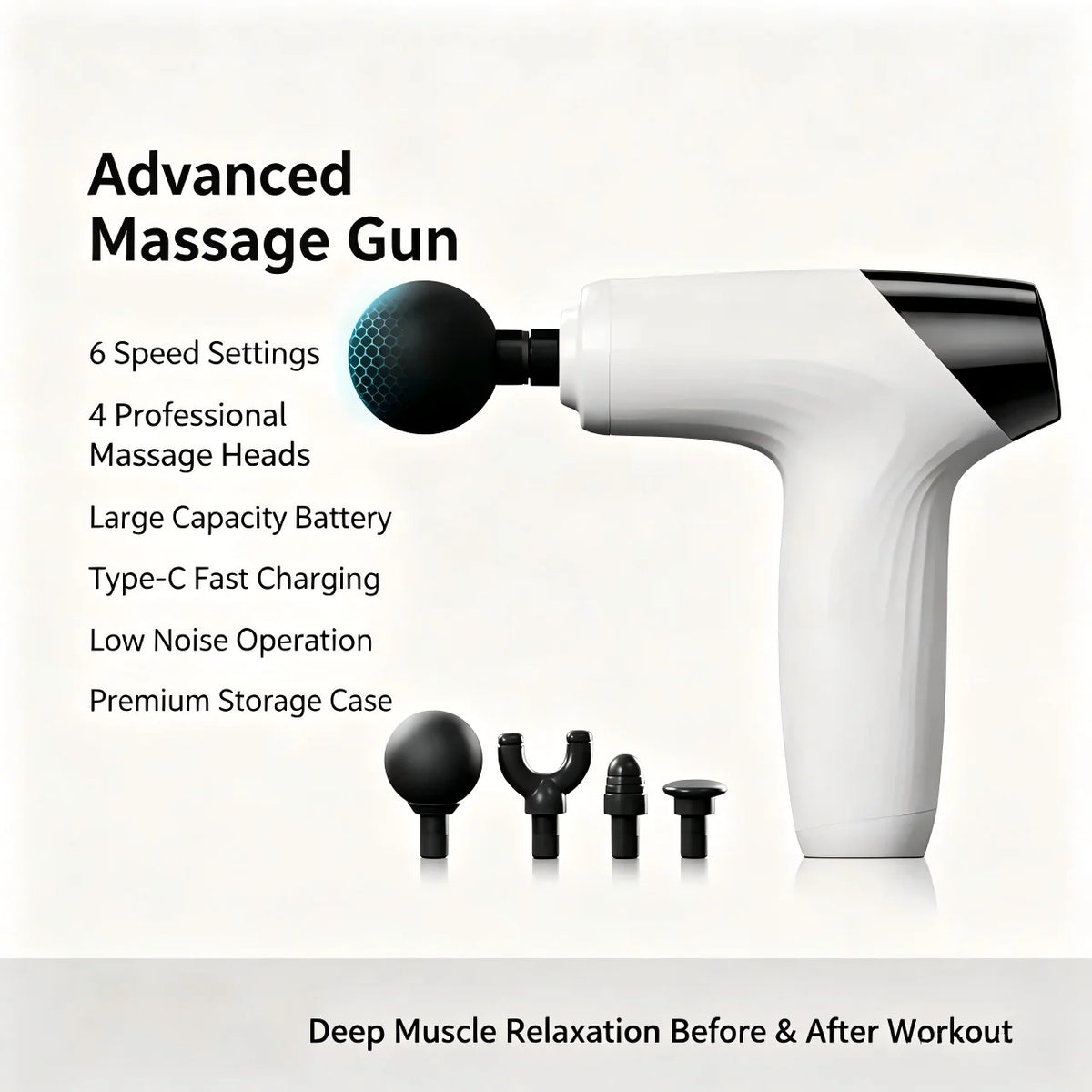 Portable Deep Tissue Percussion Massage Gun for Muscle Recovery