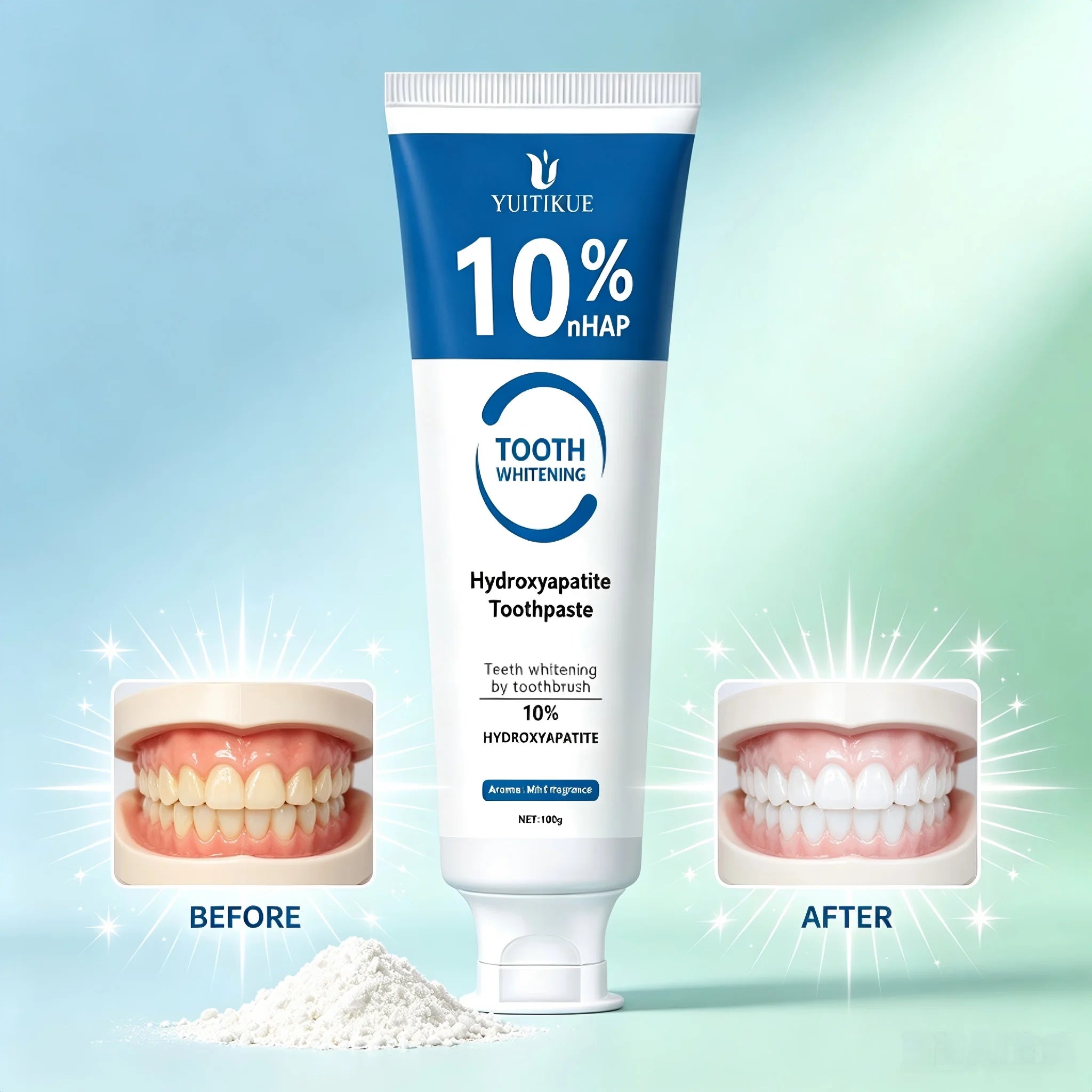 YUITIKUE 10% Hydroxyapatite Toothpaste Enamel Repair and Teeth Whitener - 1