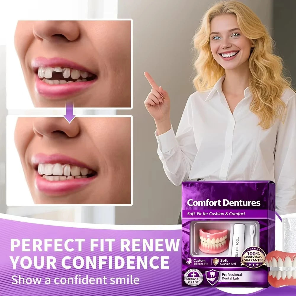 Comfort Fit Cosmetic Silicone Dentures for Natural Smile - 5