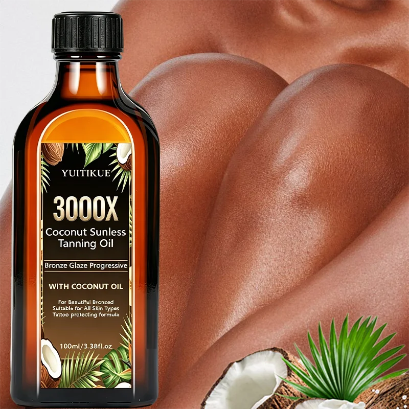 YUITIKUE Coconut Sunless Tanning Oil Progressive Bronze Glow 100ml