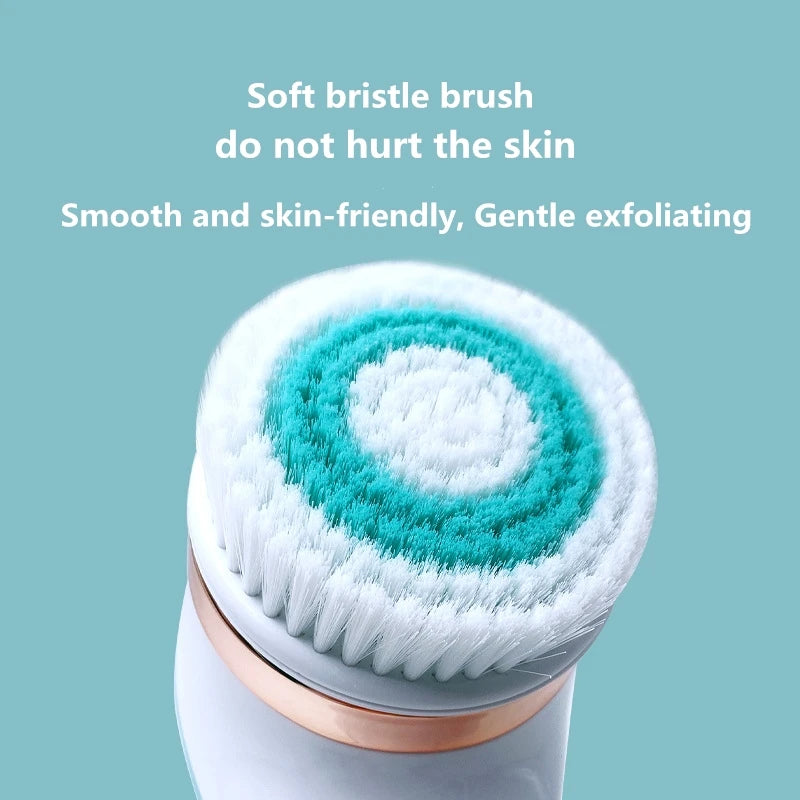 Electric Silicone Bath Brush Long Handle Body Scrubber Massage Tool