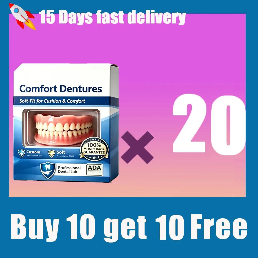 Flexible Silicone Denture Set for Natural Smile and Comfort Fit - 10