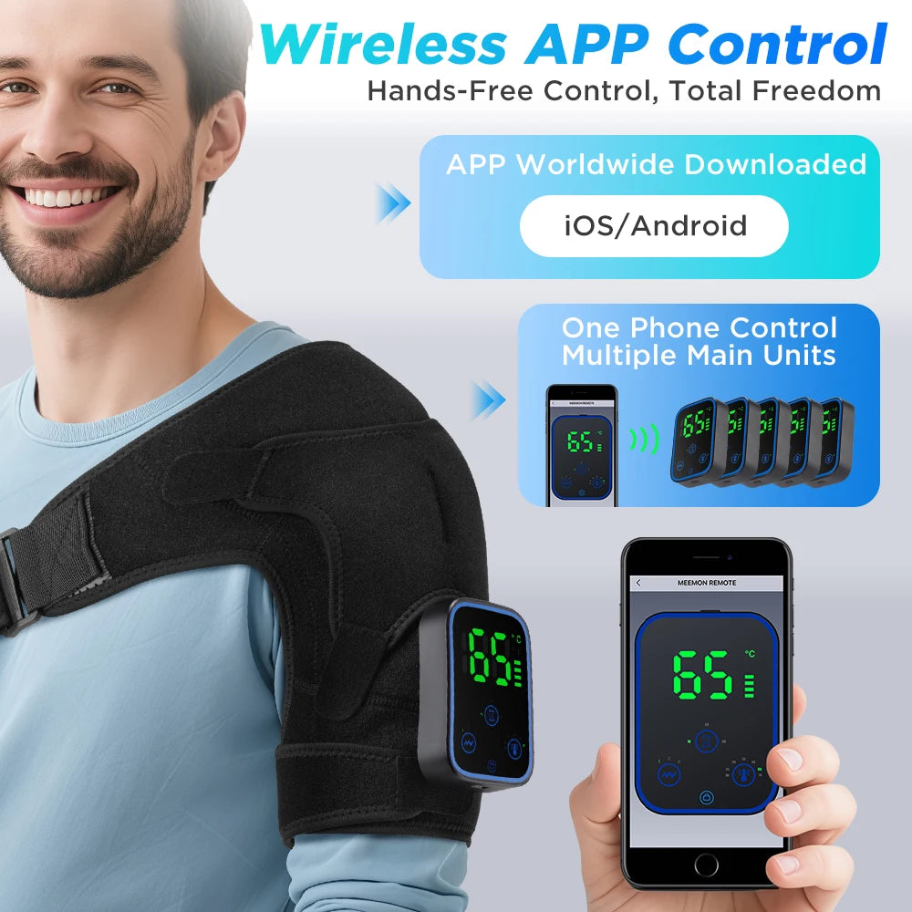 Wireless App-Controlled Heated Shoulder Massager for Muscle Relief - 8