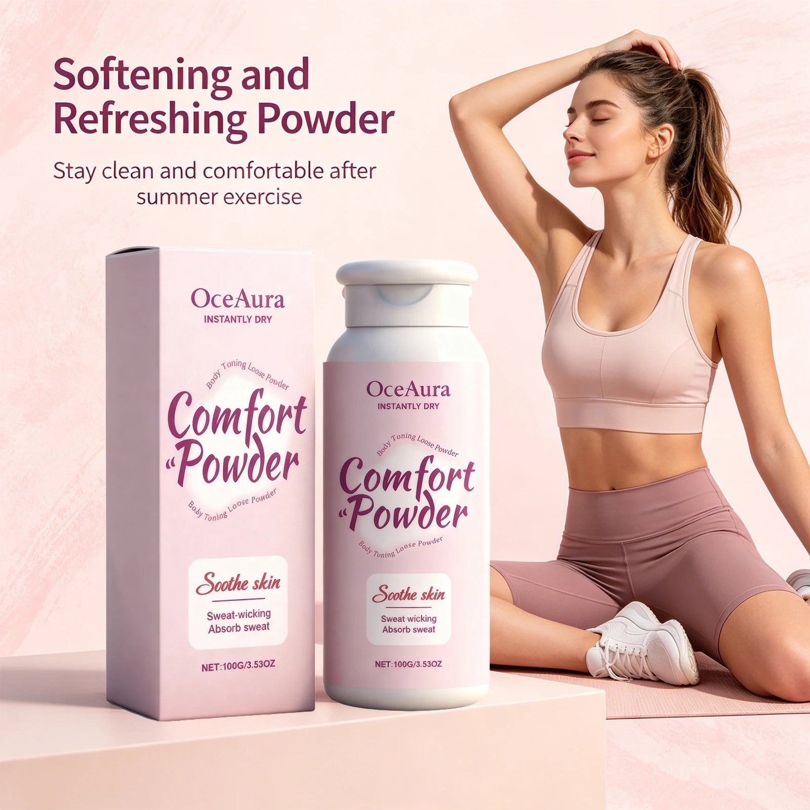 Sweat-Absorbing All-Over Body Powder for Cooling Comfort - 2