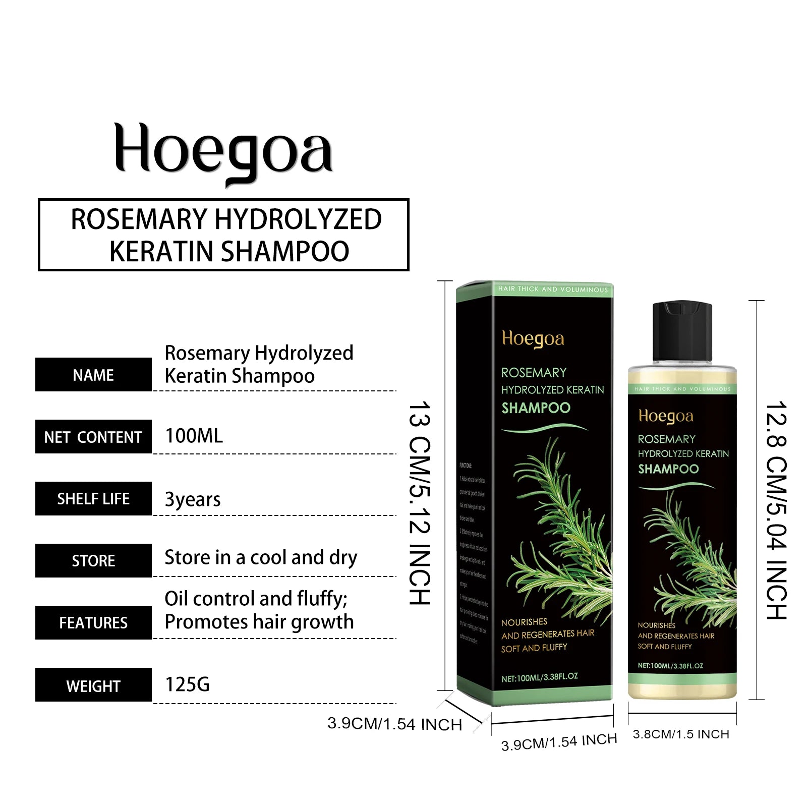 Rosemary Hydrolyzed Keratin Thickening and Moisturizing Hair Shampoo - 9