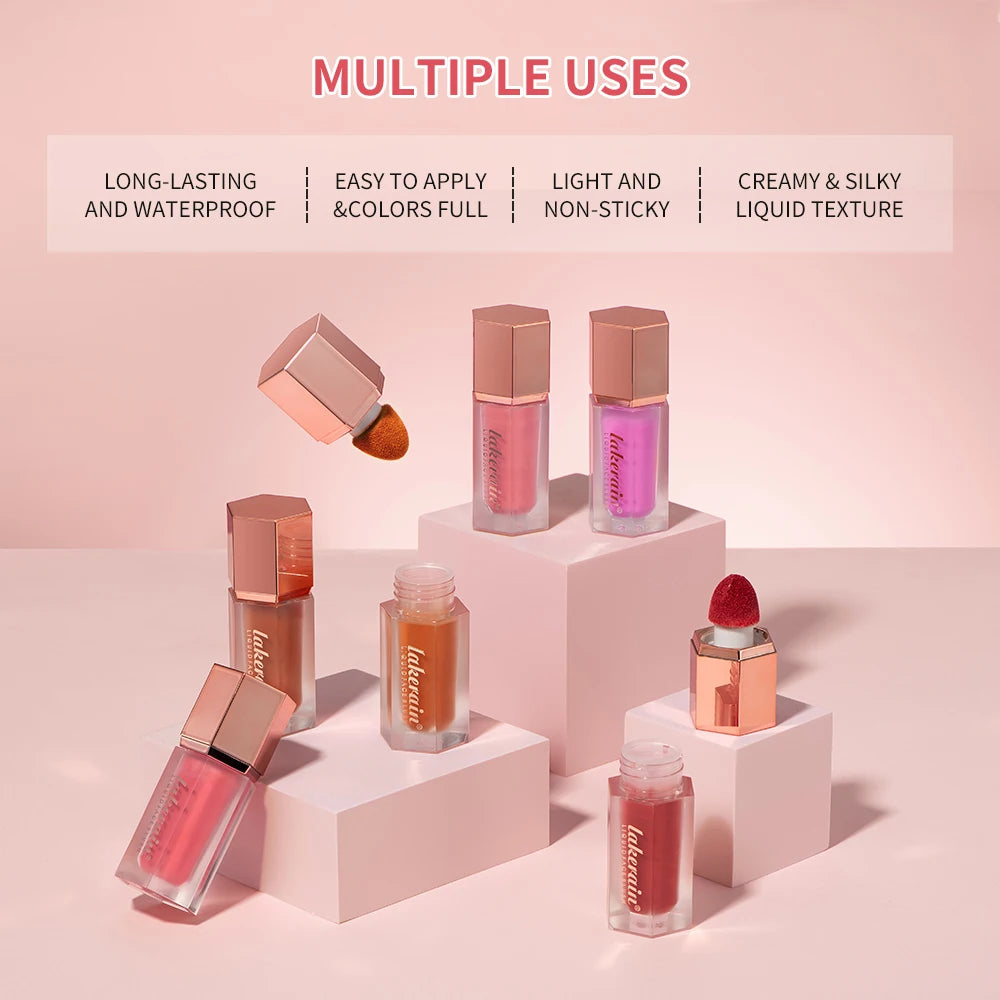 Waterproof Matte Liquid Blush with Built-in Applicator - 4