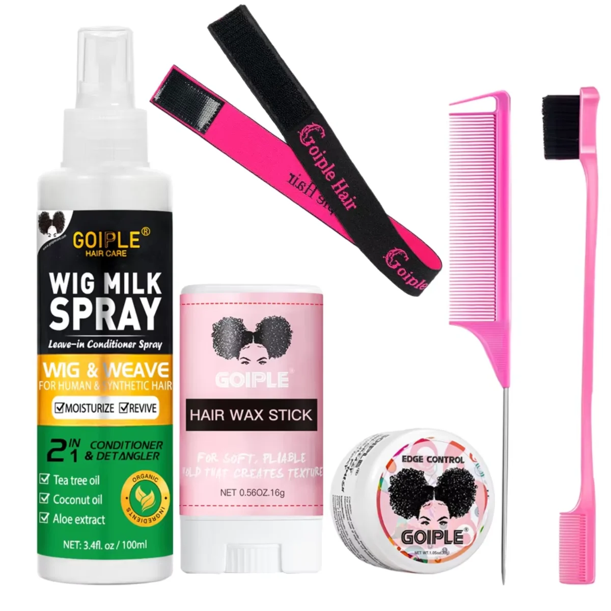 Goiple Wig Milk Spray Detangler and Hair Care Kit for Synthetic Wigs