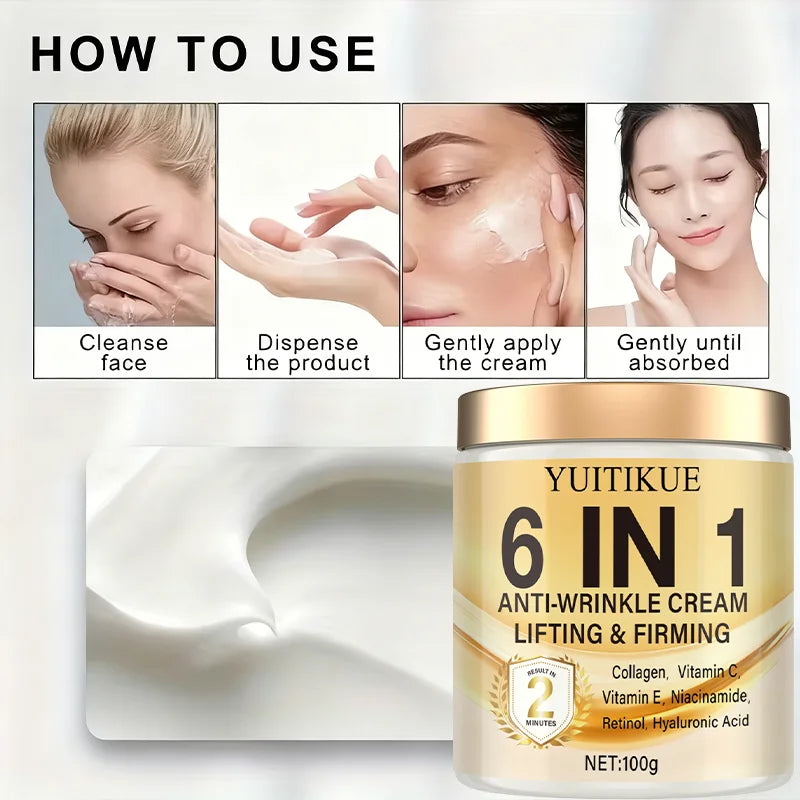 6-in-1 Anti-Wrinkle Face Cream Collagen Firming Moisturizer