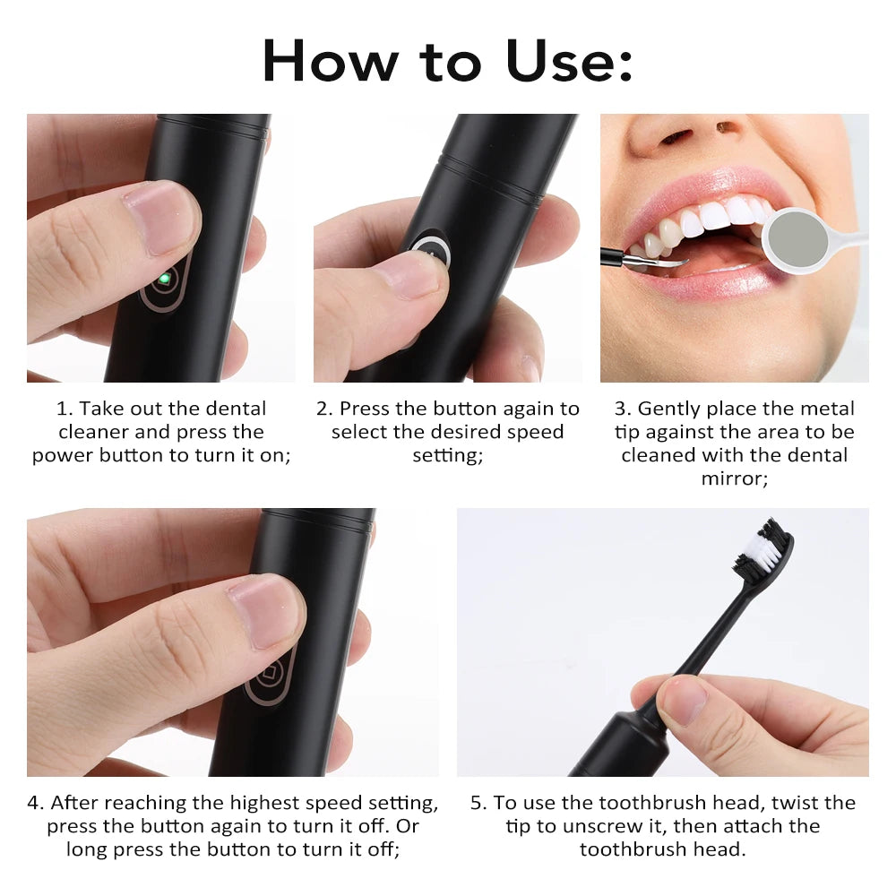 Electric Sonic Teeth Whitening and Plaque Removal Kit