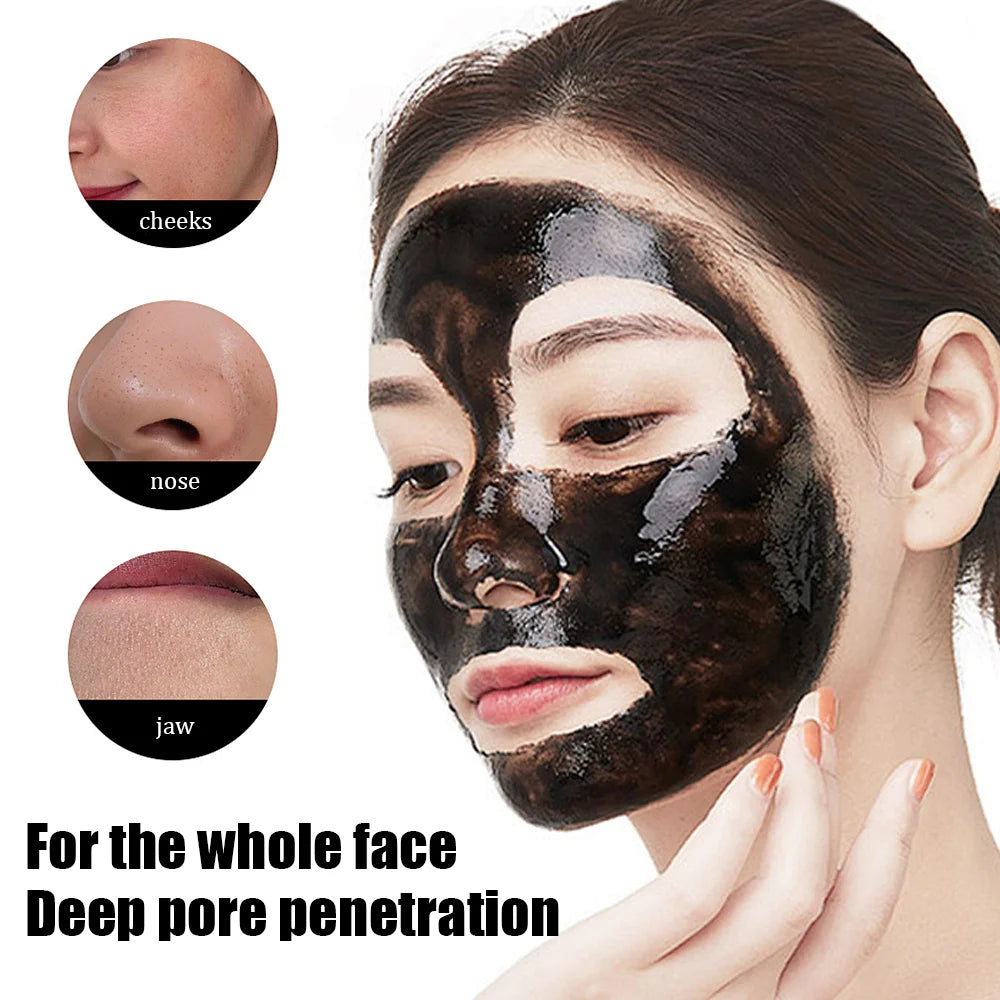 Bamboo Charcoal Black Mask Deep Pore Cleansing Peel Off Facial Treatment