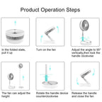 Portable Foldable USB Rechargeable Cooling Fan with Remote Control