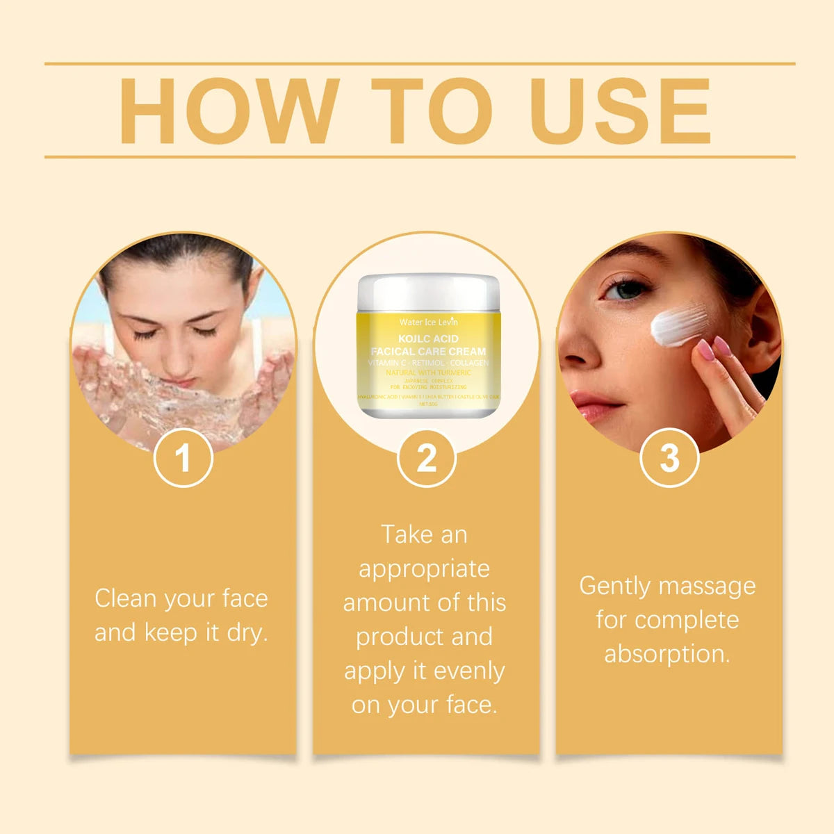 Water Ice Levin Kojic Acid Brightening Cream Vitamin C Retinol Moisturizer