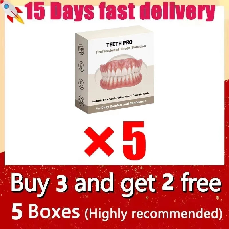 Comfortable Realistic False Teeth Set for Adults - 14