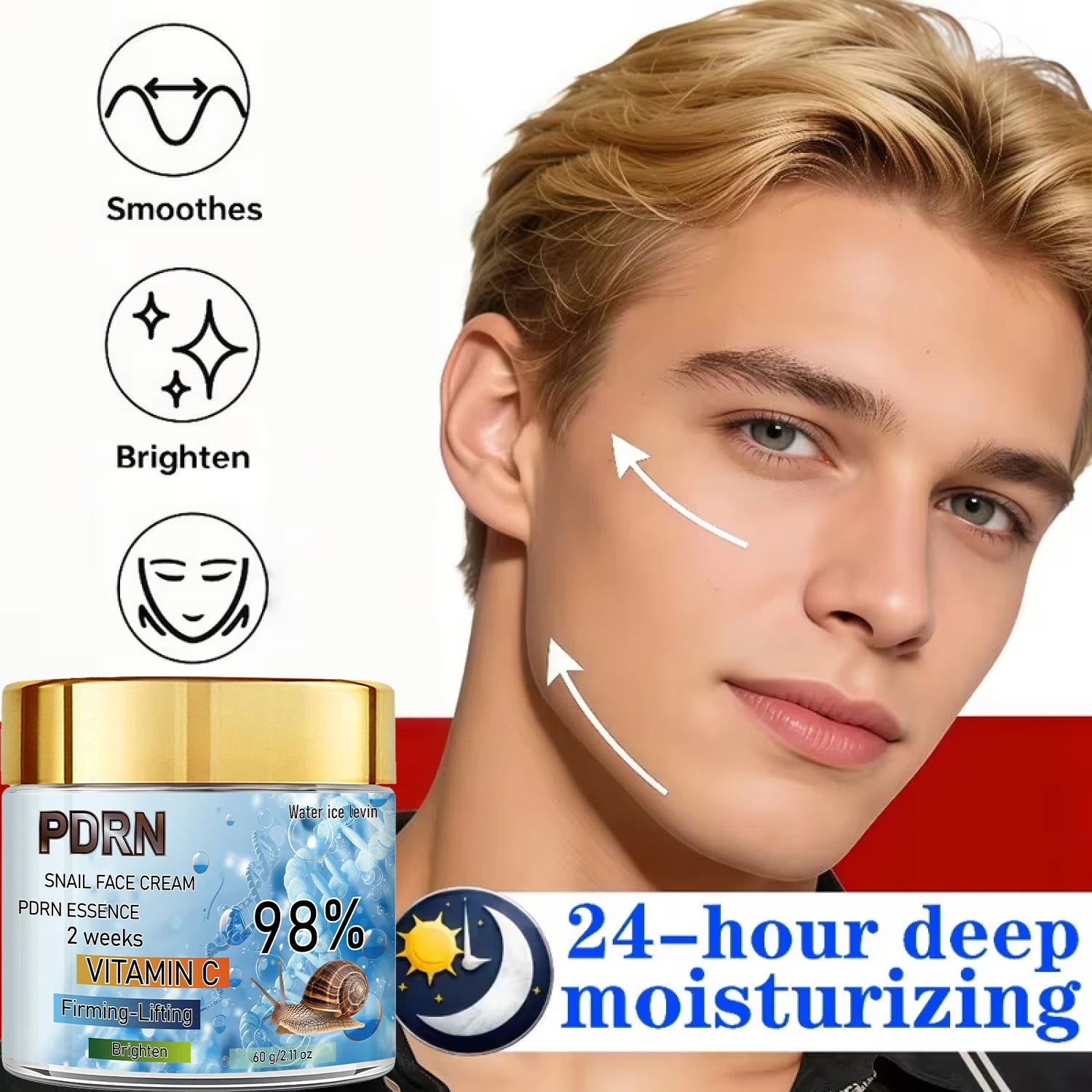 Water Ice Levin PDRN Snail Face Cream Firming Moisturizer Vitamin C - 3